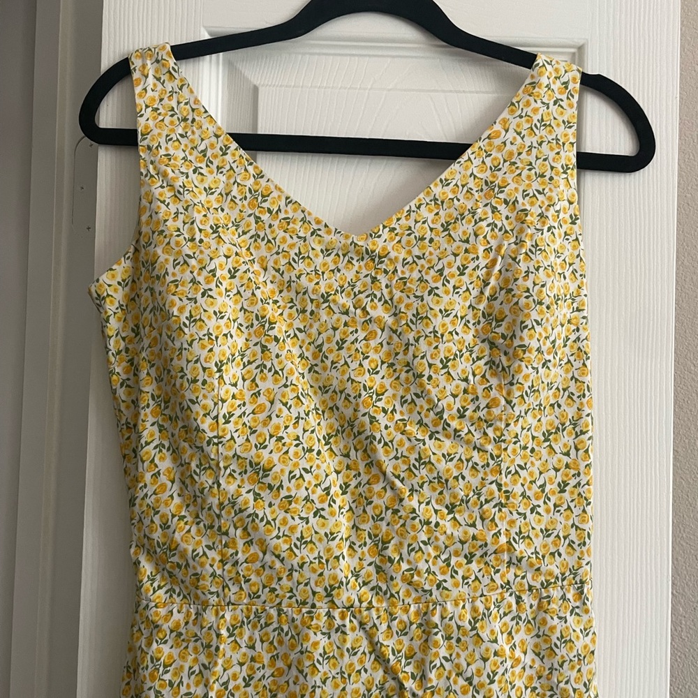 Vintage Yellow Rose Summer Dress